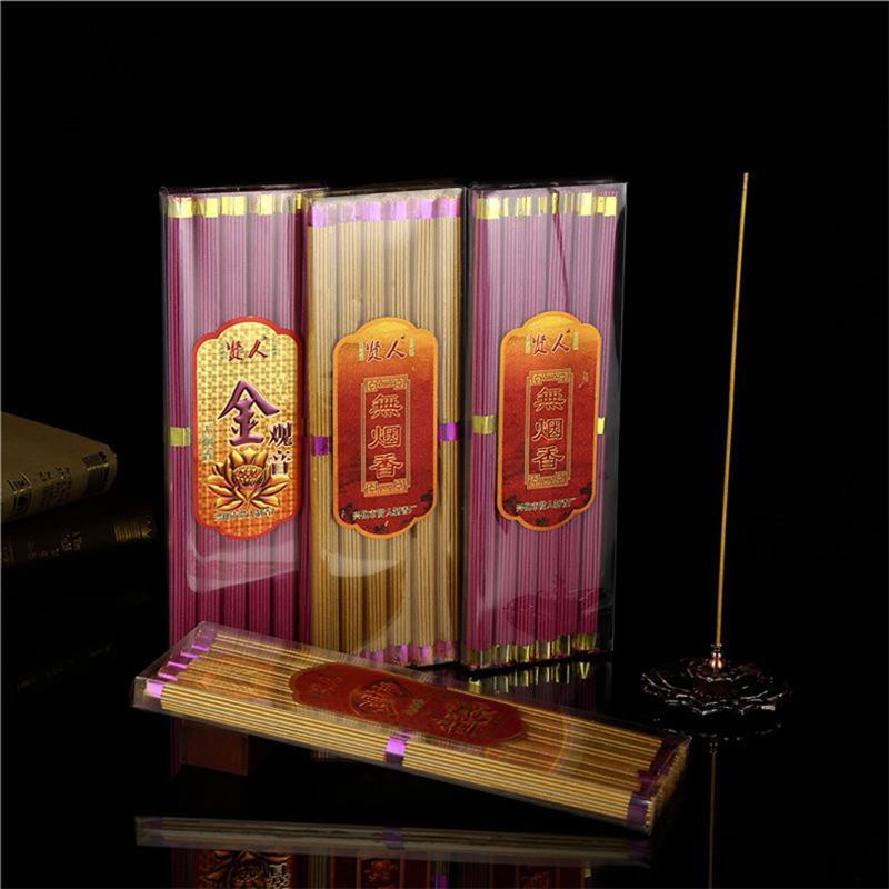 Nhang trầm hương Phật thắp hương bán trực tiếp cơ chế hương gỗ đàn hương bao bì nhựa Thần tài Guanyin vàng đỏ