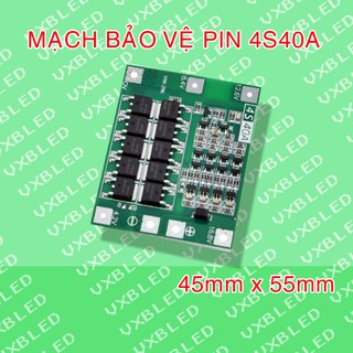 Mạch 4S 16.8V - 40A, sạc cân bằng và bảo vệ pin Li-ion 3.7V.