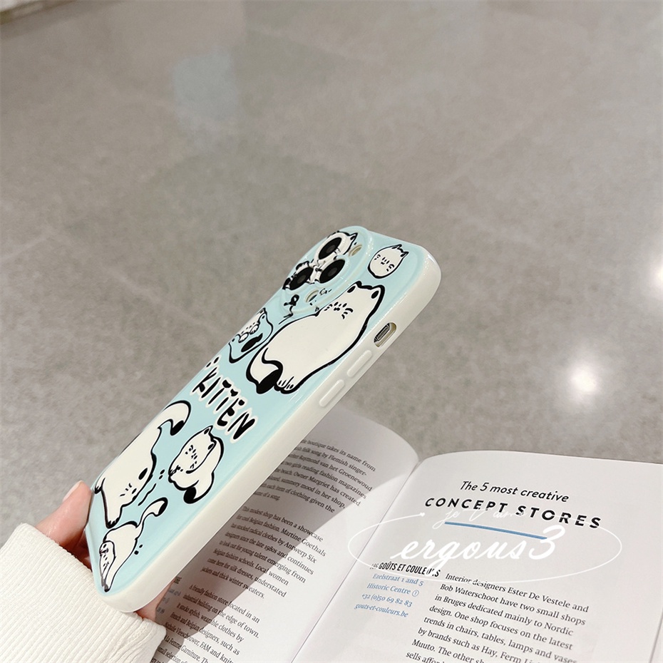 Ốp Điện Thoại Mềm Họa Tiết Mèo Hoạt Hình Bảo Vệ Ống Kính Máy Ảnh Cho iPhone 14 13 12 11 Pro Max SE2020 X XR Xs Max 7 8 Plus