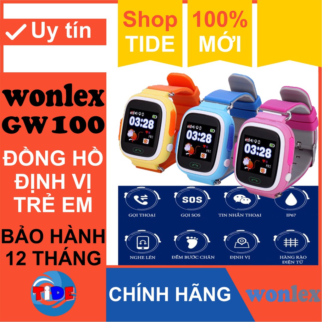 [ Wonlex GW100 ] Đồng hồ thông minh – CHÍNH HÃNG – Kháng nước IP54 – Định vị Wifi/Lbs/Gps – Bảo hành 1 năm