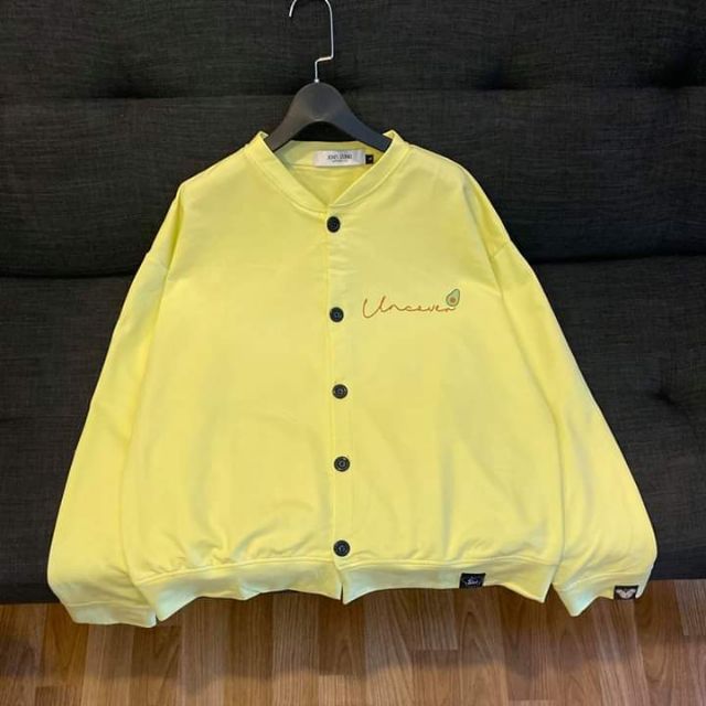 Áo Khoác Nỉ Bông UNCOVER FOOL GAME JACKET Unisex ( MÀU XANH BƠ+ẢNH THẬT)