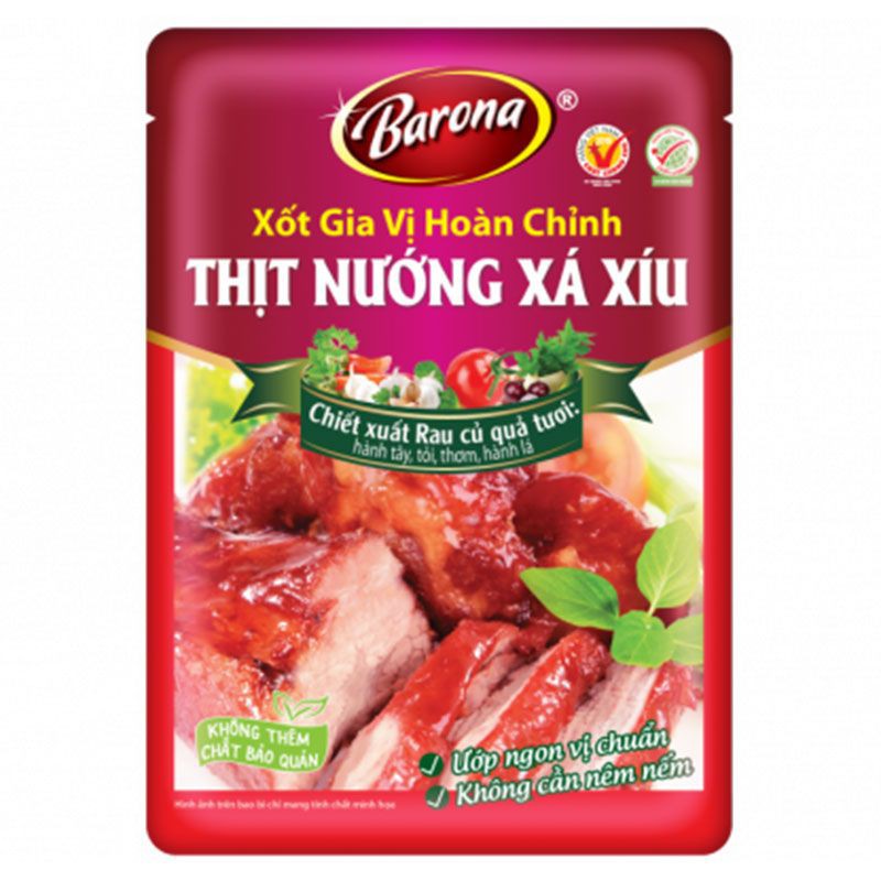 Gia vị hoàn chỉnh Thịt nướng xá xíu Barona gói 80g