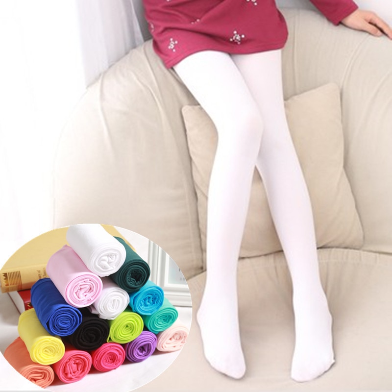 Quần Legging Co Giãn Màu Trơn Cho Bé Gái 3-11 Tuổi