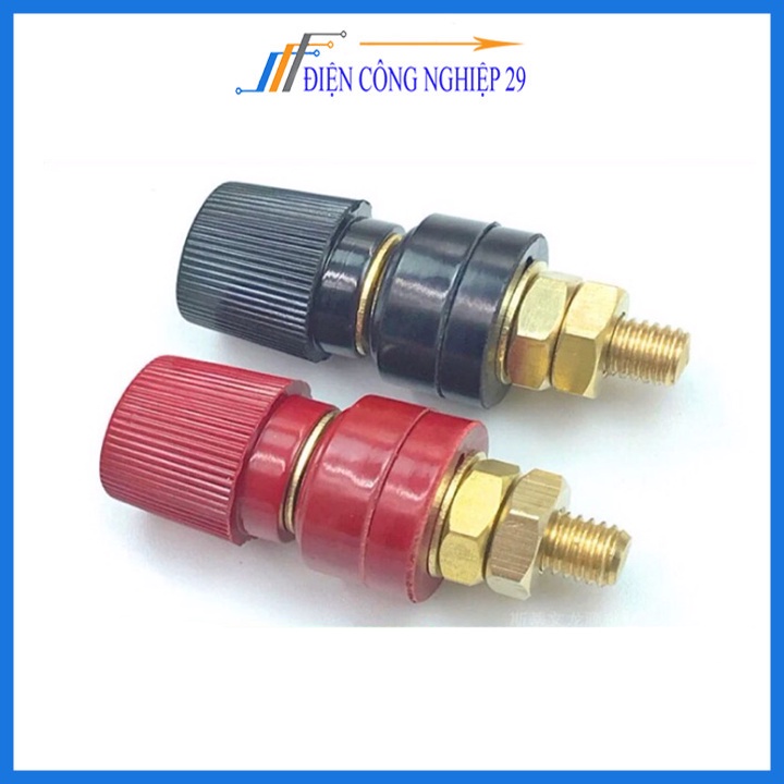 Bộ cọc loa 333M66MM (1 bộ đỏ + đen) - chế vỏ pin lithium sắt 32650 DIY