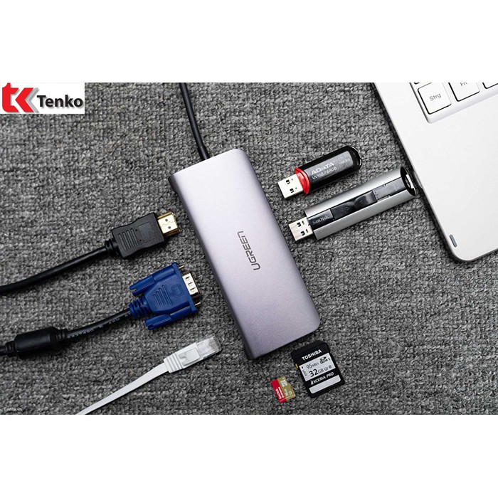 Cáp USB Type-C To HDMI/VGA/ USB 3.0/ SD/Lan 40873
