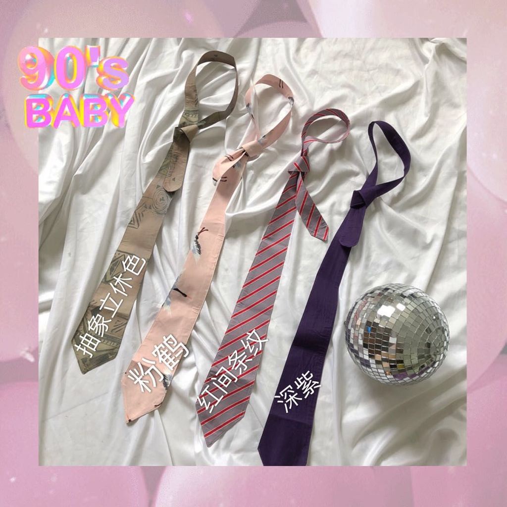 Cà vạt sơ mi kiểu retro dễ phối đồ phong cách Harajuku Hong Kong dành cho nữ