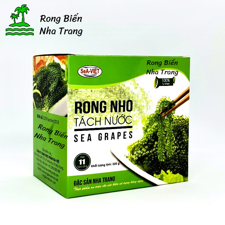 Rong nho tách nước Sea Việt hộp 220g 11 gói - Mỗi gói 20g + Tặng 1 gói nước sốt mè rang