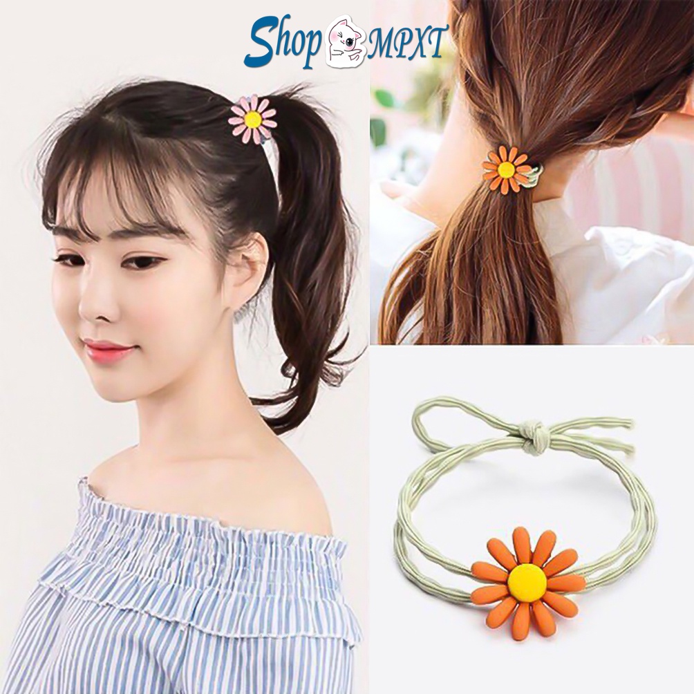 Dây Buộc Tóc Hoa Cúc Hàn Quốc nhiều màu sắc - thun đôi cực bền - co giãn thoải mái