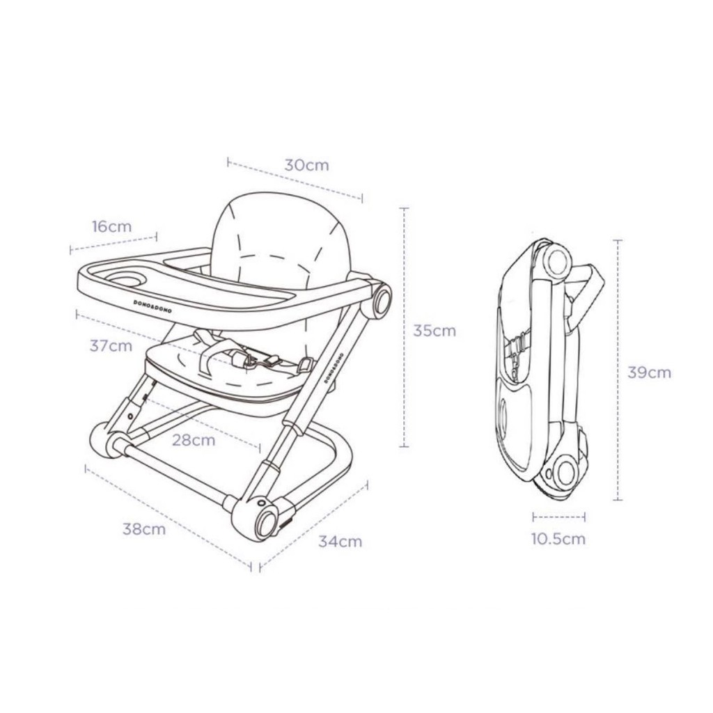 GHẾ ĂN DẶM DONODONO BOOSTER - kèm túi xách chính hãng