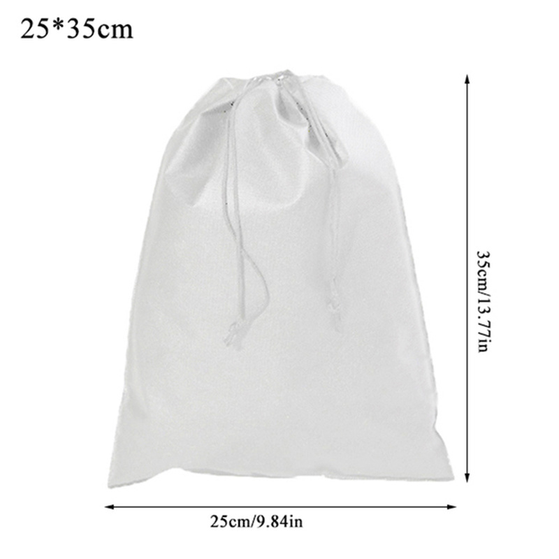 White Non-woven Drawstring Shoe Bag/ Shoe Dust Covers Travel-Dust Boot Storage Organizer/ Foldable High Capacity Container Bag/ Household Storage
