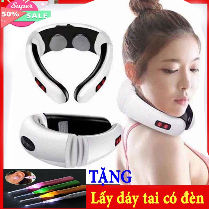 máy massage cổ tặng lấy dáy tai có đèn