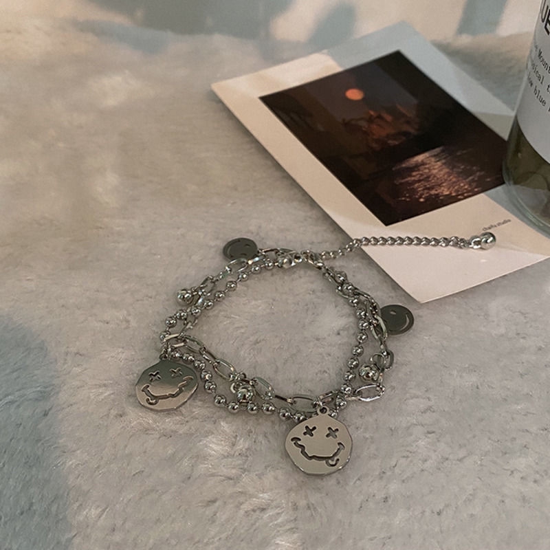 Vòng Tay Hai Lớp Hình Mặt Cười Phong Cách Thời Trang Nhật Hàn 22513