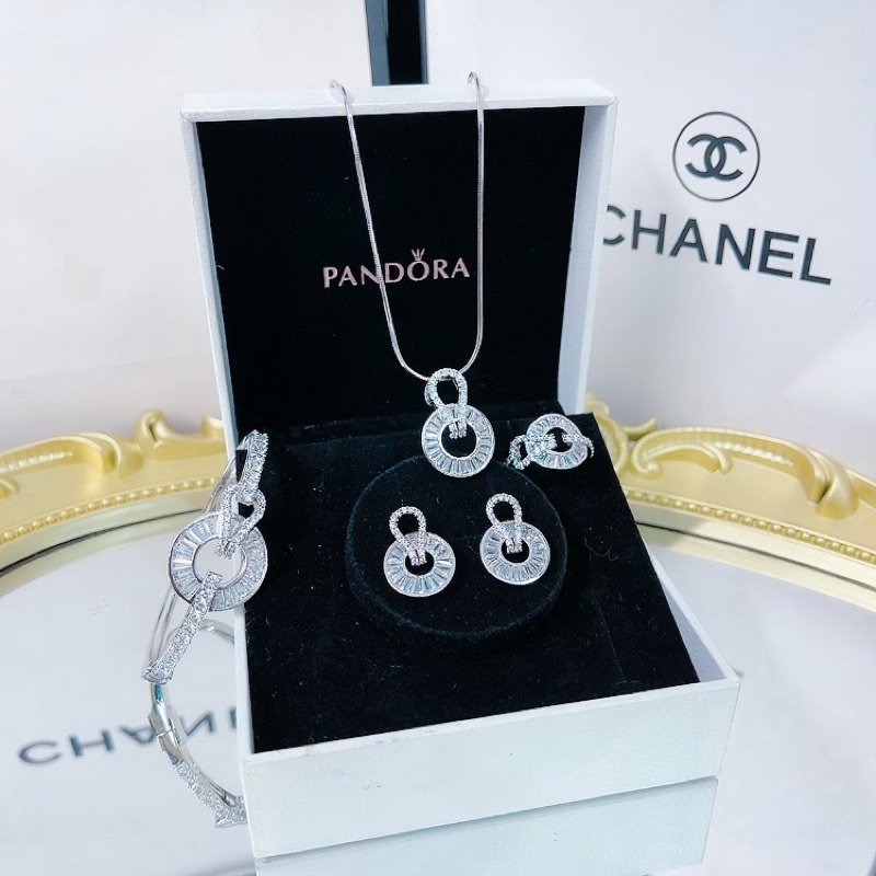 Bộ trang sức Italy mạ bạch kimghi chú cho shop
