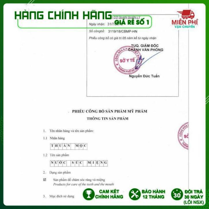 [KHÔNG CÒN NGHIỆN THUỐC, CHÍNH HÃNG] Nước xúc miệng Thuần Mộc - Cai thuốc lá, thuốc lào