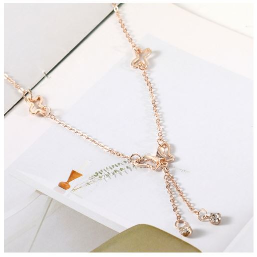 Lắc chân Hàn Quốc hình con bướm mạ bạc đáng yêu | BigBuy360 - bigbuy360.vn