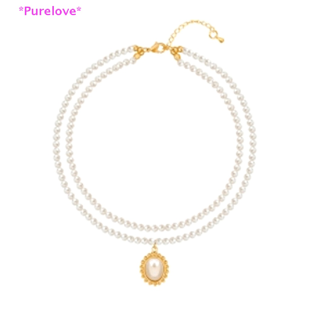 Vòng Cổ Choker Hai Lớp Đính Ngọc Trai Thanh Lịch Dành Cho Nữ Mới