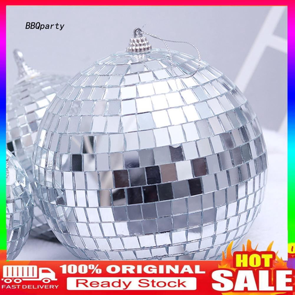 6Pcs Mirror Glass Disco Ball Ornament Christmas and Halloween Tree Pendant Home Party Decor