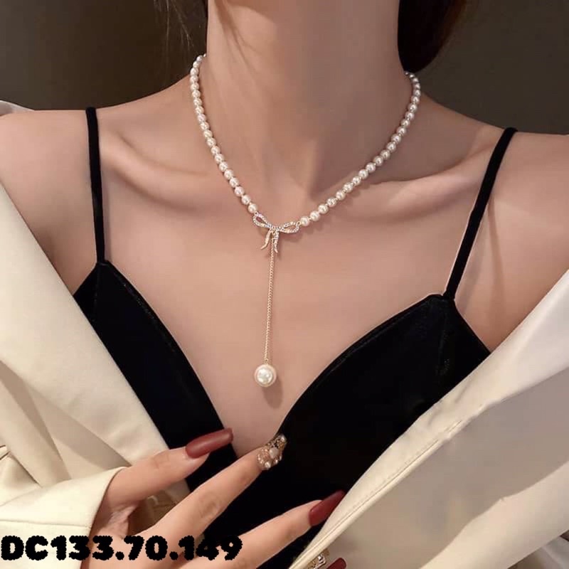 Vòng cổ hạt ngọc phong cách sang trọng
