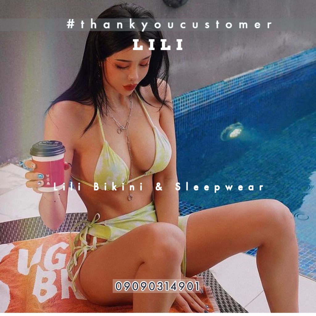 Bộ đồ bơi bikini 3 mảnh kèm váy eo cao hoạ tiết loang 2 màu sexy phong cách Âu Mỹ