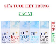 1 Lốc Sữa Tươi TH True Milk 180ml ( Có đường, Ít đường, Không đường, Dâu, Sô-cô-la)