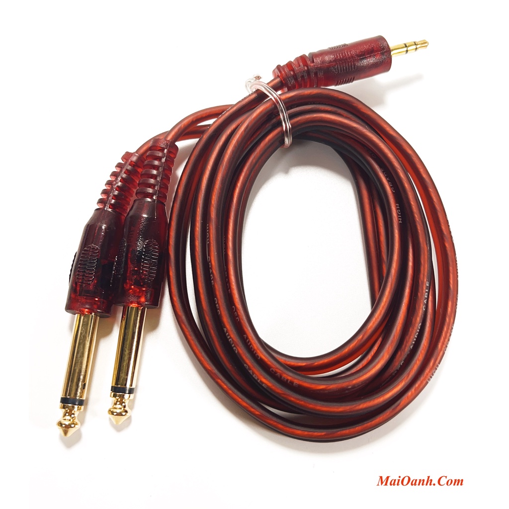Dây Chuyển Từ Jack 3.5 3 Khấc Ra 2 Đầu 6.5 2 Khấc - Dài 1.5M