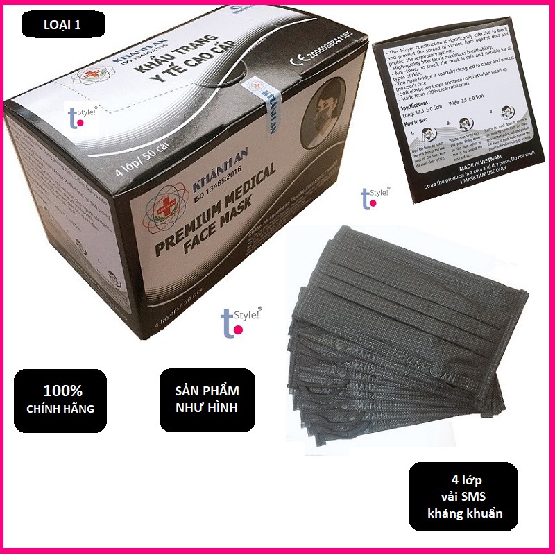 [ĐẠI LÝ CHÍNH HÃNG] Khẩu trang y tế Khánh An 4 lớp VẢI, GIẤY kháng khuẩn Xanh - Xám - Trắng - Người lớn - Trẻ em có hết | BigBuy360 - bigbuy360.vn