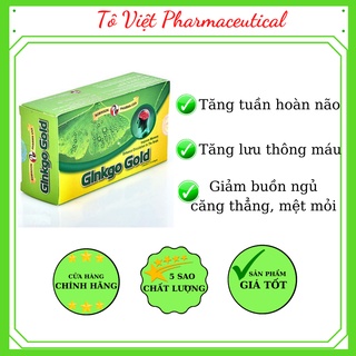 GINGKGO GOLD - Viên uống tuần hoàn não, Ginkgo Biloba, tăng cường trí nhớ, giảm stress (30 viên)