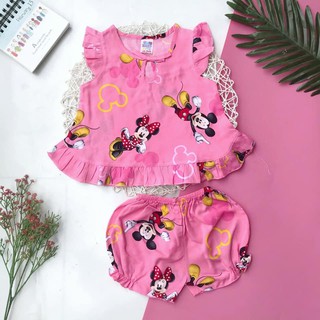 [Cở nhỏ 7-9 KG] Đồ bộ mùa hè cho bé, vải tole lanh đùi hoạt hình 🍓