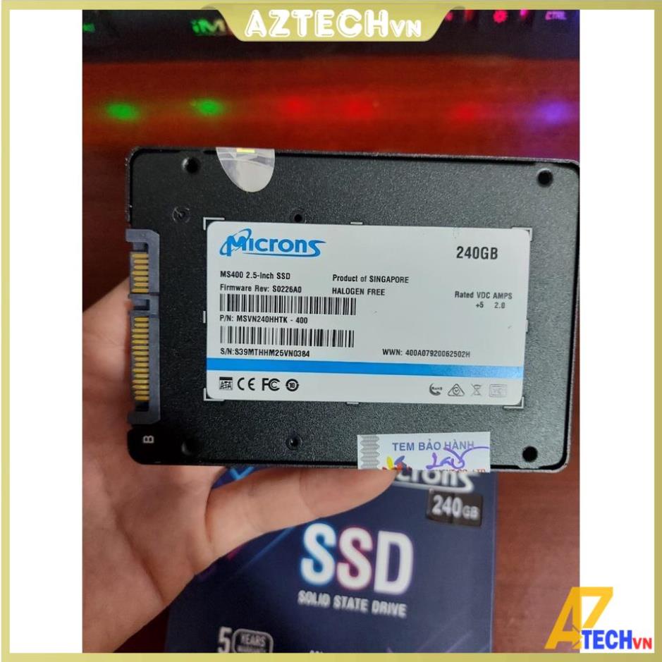 [Free Ship] Ổ CỨNG SSD 240GB MICRONS MS400 2.5'' SATA III - CHÍNH HÃNG - BẢO HÀNH 36 THÁNG TẶNG KÈM DÂY SATA | BigBuy360 - bigbuy360.vn