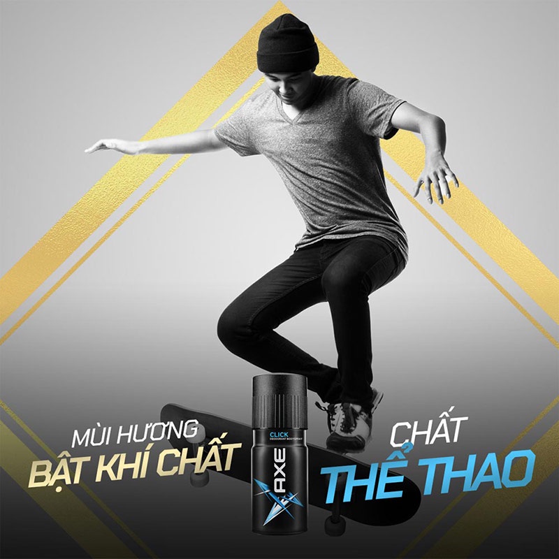 Xịt Ngăn Mùi Toàn Thân Axe 150ml với 6 hương thơm nam tính mạnh mẽ và lưu hương lâu tới 48h