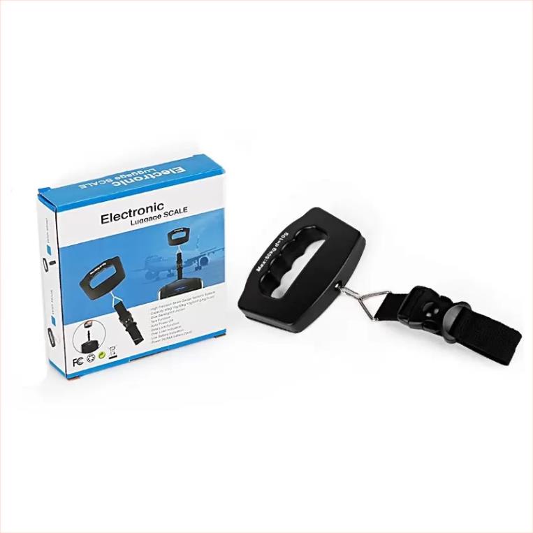 Cân hành lý điện tử cầm tay, cân treo mini 50kg dùng pin AAA màn hình LCD, cân vali, hàng hóa, hành lí du lịch.