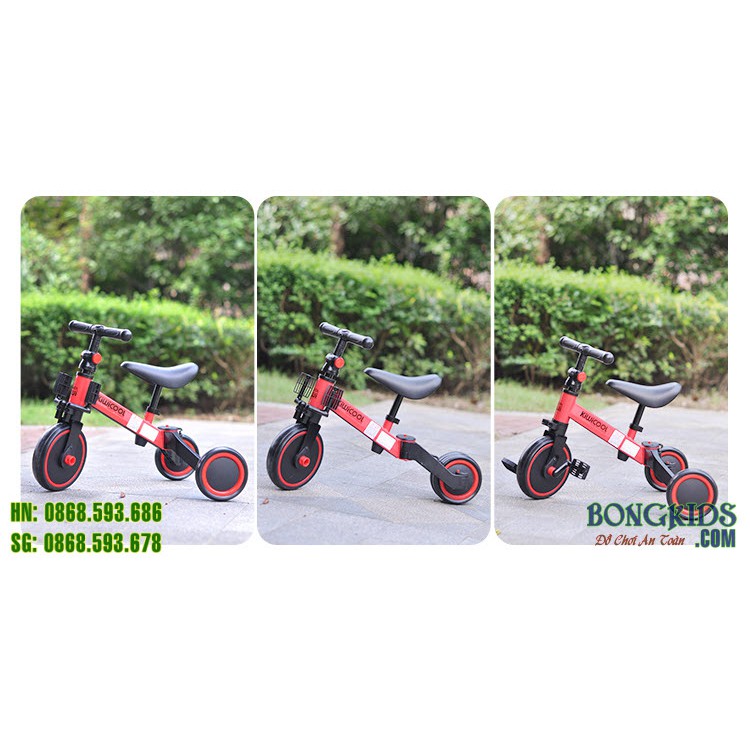Xe chòi chân kiêm xe đạp 3 bánh, xe thăng bằng Kiwicool AS006 cho bé 1-4 tuổi