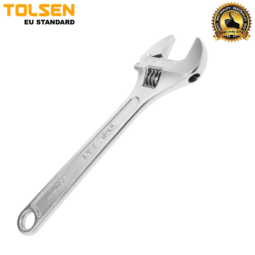 Bộ 3 mỏ lết xi trắng TOLSEN 6 inch, 8 inch, 10 inch (Miệng mở rộng 0 - 19, 24, 30mm) - Tiêu chuẩn xuất khẩu Châu Âu