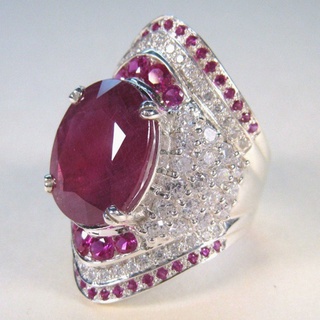 Nhẫn Đính Đá Ruby Thời Trang Tinh Tế Cho Nữ