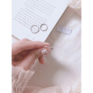 Nhẫn đá Bạc basic, Nhẫn bạc nữ gắn đá xinh TUNA SILVER Cam kết chuẩn bạc, ảnh video thật N17