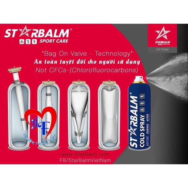 Chai xịt lạnh STARBALM 150m - Xịt giảm đau nhanh các chấn thương trong thể thao