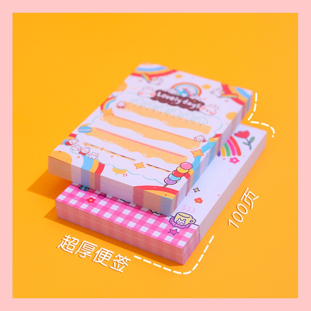 [Phòng Phẩm] Set 100 Giấy Note ghi chú, tệp sticker văn phòng phẩm dễ thương đáng yêu nhiều mẫu mã.