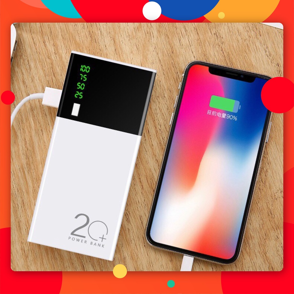 Sạc dự phòng 20000mAh 2 Cổng Hỗ Trợ Sạc Nhanh ( Bảo Hành 12 Tháng )