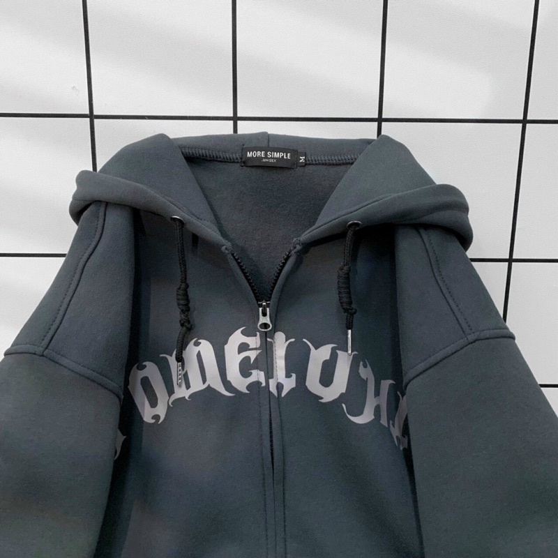 Áo Khoác Hoodie ZIP MAP Form Rộng Vải Nỉ Bông Unisex Ulzzang