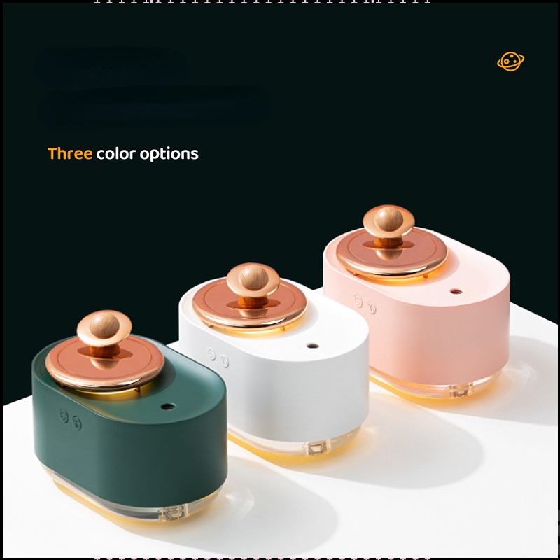 Máy phun sương tạo ẩm xông tinh dầu Mini Để Bàn Hình Hành Tinh Sạc Cổng USB Tiện Dụng có đèn