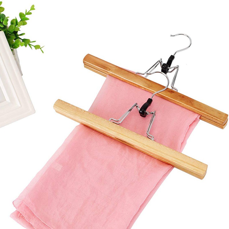 Bộ 8 Móc Treo Quần Áo Bằng Gỗ Chống Trượt Xoay 360 Độ Tiện Dụng