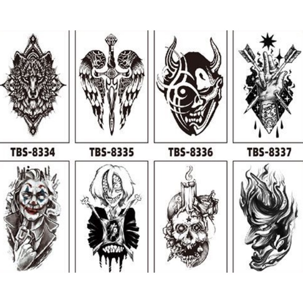 Hình xăm tạm thời joker hình xăm hình xăm của người đàn ông và phụ nữ màu đen
