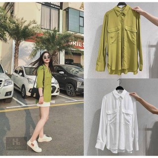 Áo sơ mi đuôi tôm nữ 2 túi trước siêu hot sm45
