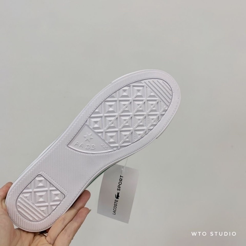 Giày lười lacostte trắng cá sấu fullbox