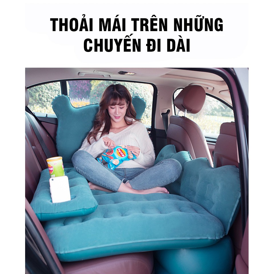Đệm hơi ô tô cho xe 4-7 chỗ tặng kèm bơm điện và gối cao cấp - sang trọng