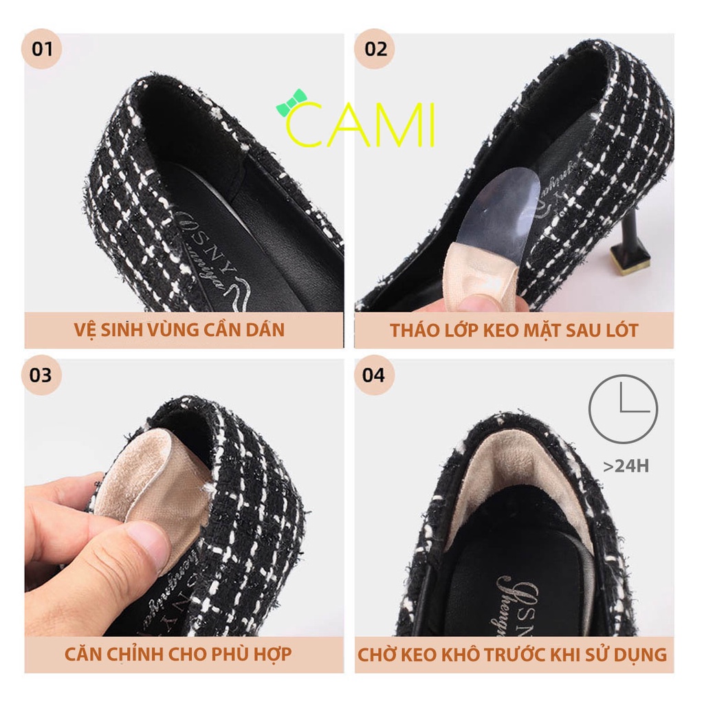 Lót giày chuyên dùng khi mang sandal giúp chống trượt bàn chân phía trước hoặc lót gót sau chống trầy - Cami - CMPK277
