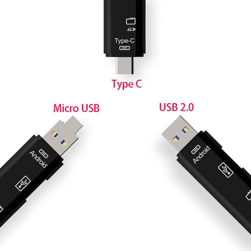 Micro USB Type C USB TF Card Reader OTG Hub Adapter For Samsung Xiaomi MacBook