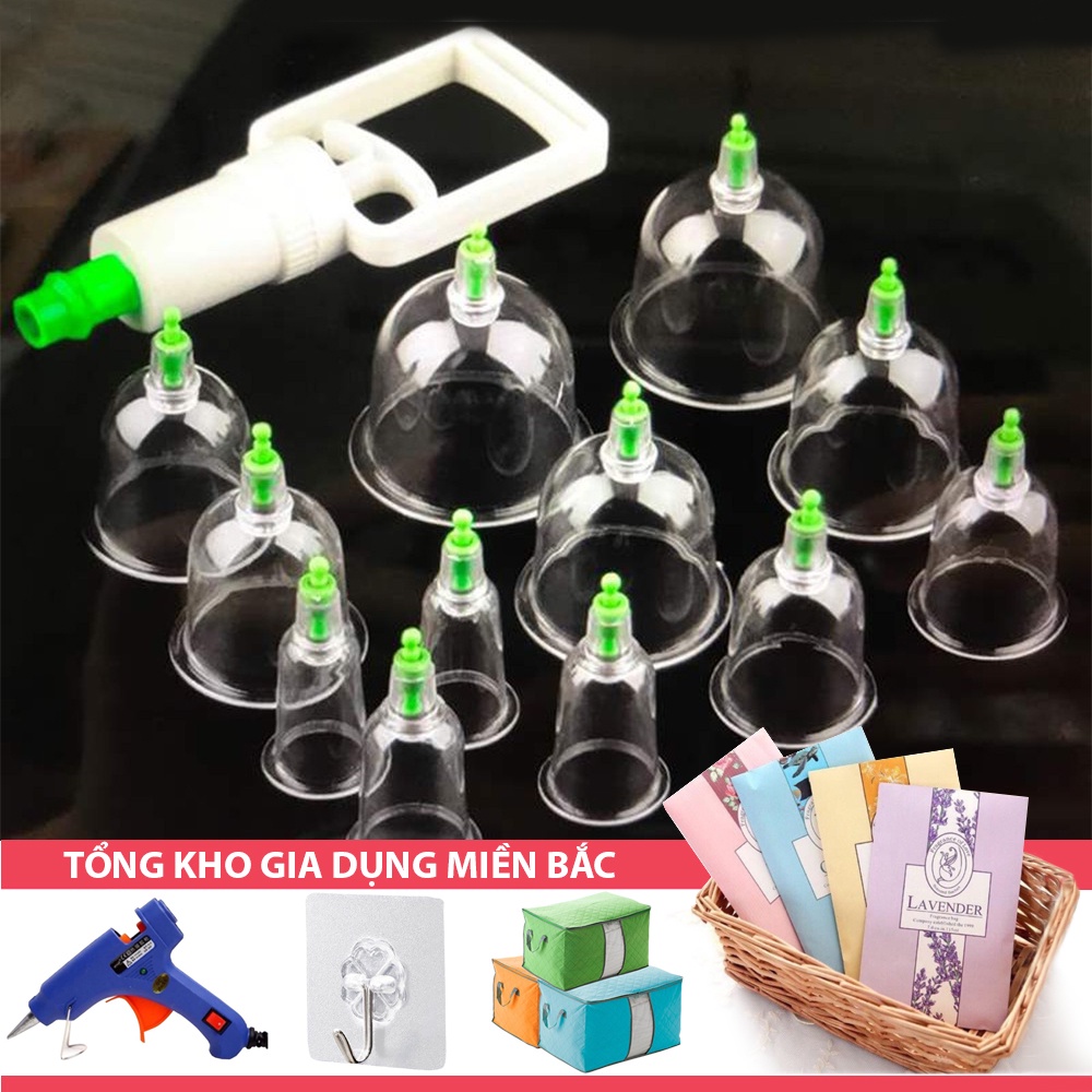 [Tổng Kho Sỉ] Bộ Giác Hơi 12 CỐC Kèm Phụ Kiện - Ống Giác Hơi Chân Không, Không Dùng Lửa - Hỗ Trợ Khỏi Cảm Nắng, Gió