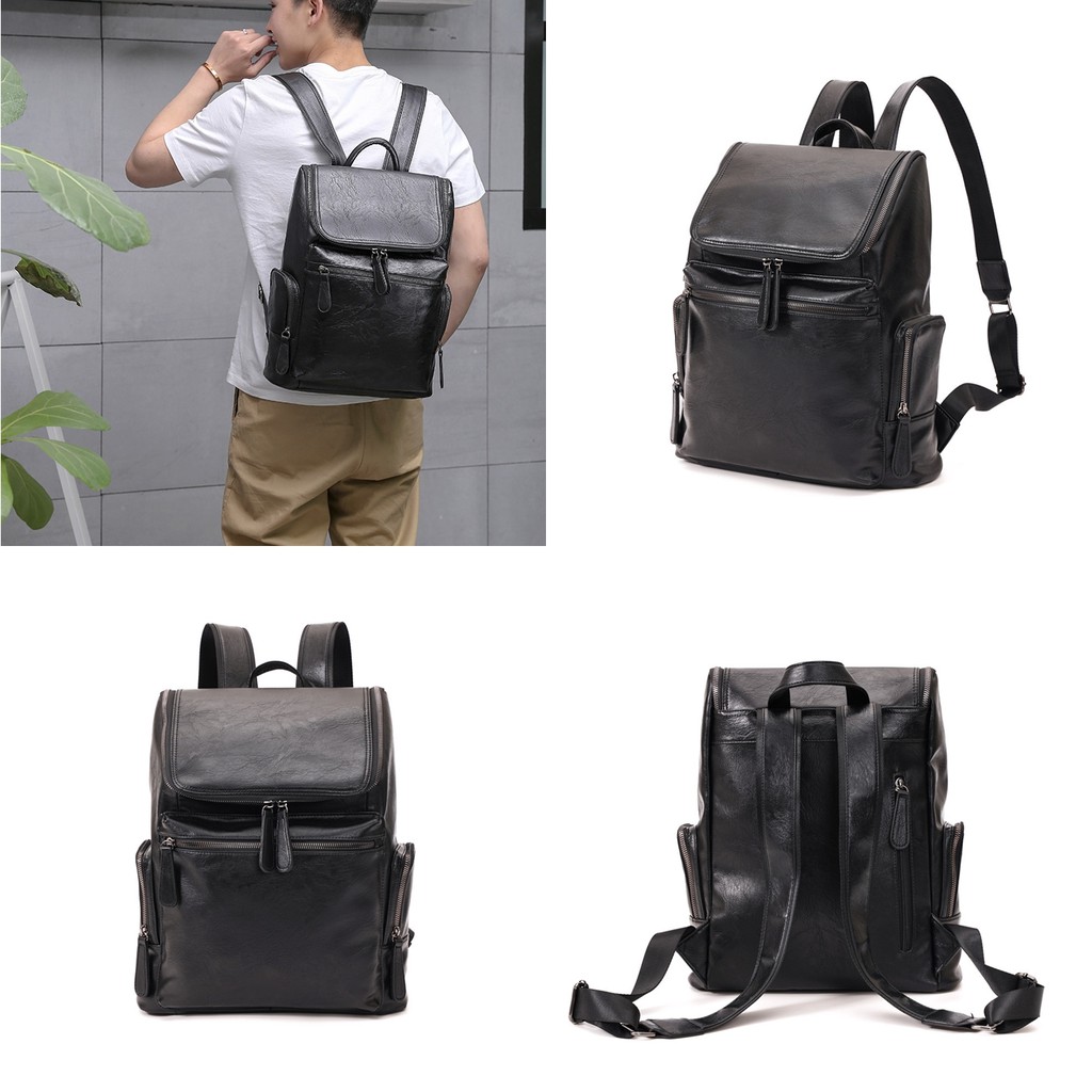 Balo da unisex W2P chất da PU cao cấp chống thấm nước chống bào mòn L6531