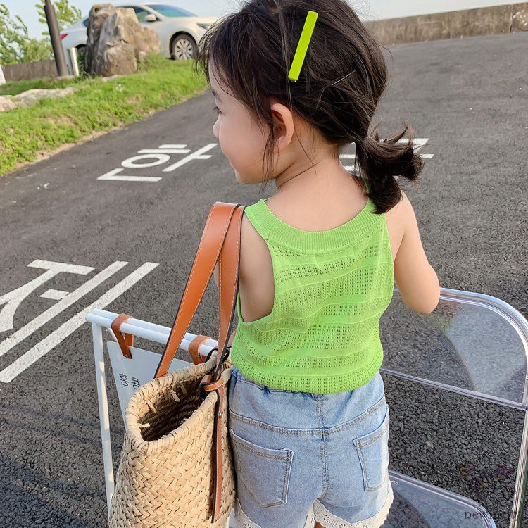  Áo ba lỗ hai dây màu kẹo ngọt thời trang Hàn Quốc dễ thương cho bé gái